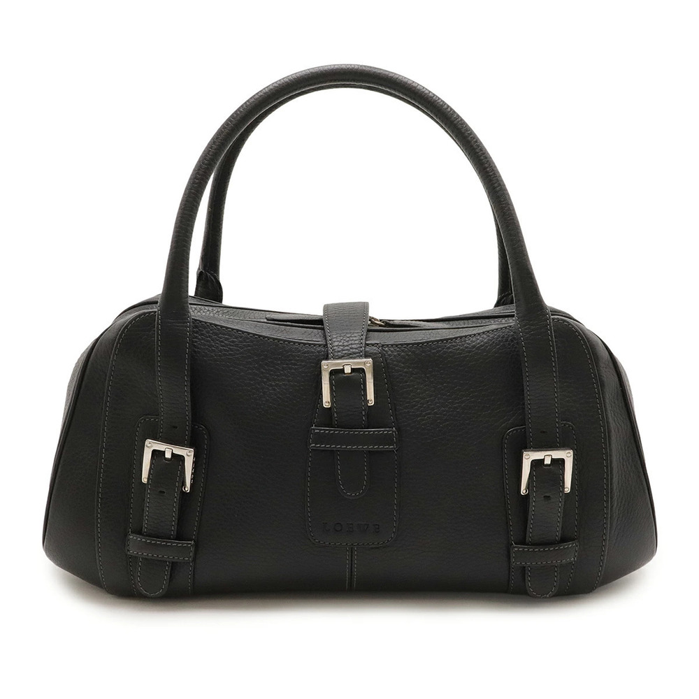 Loewe Senda Handbag Boston Bag Hobo Leather Black